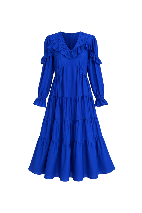 Samara Maxi dress Cobalt Silk