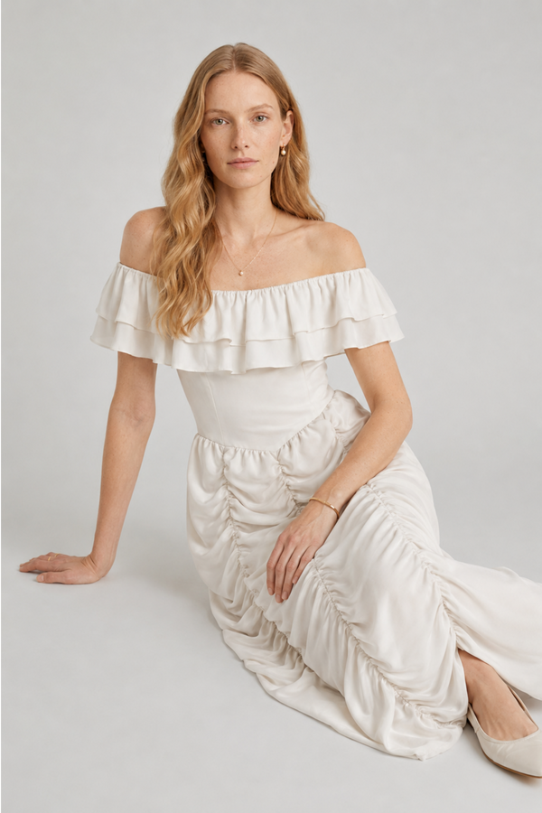 Ruth Maxi Dress Cloud Silk, view 7