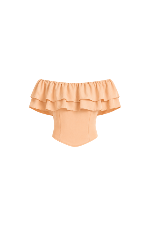 Ruth Top Peach Silk