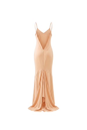 Vikki Maxi Dress Peach Silk