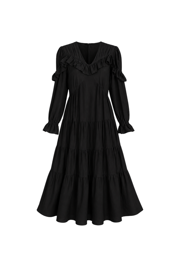 Samara Maxi dress Carbon Silk