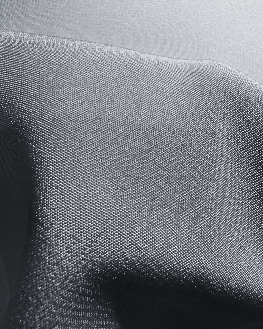 Close-up of gray silk fabric texture