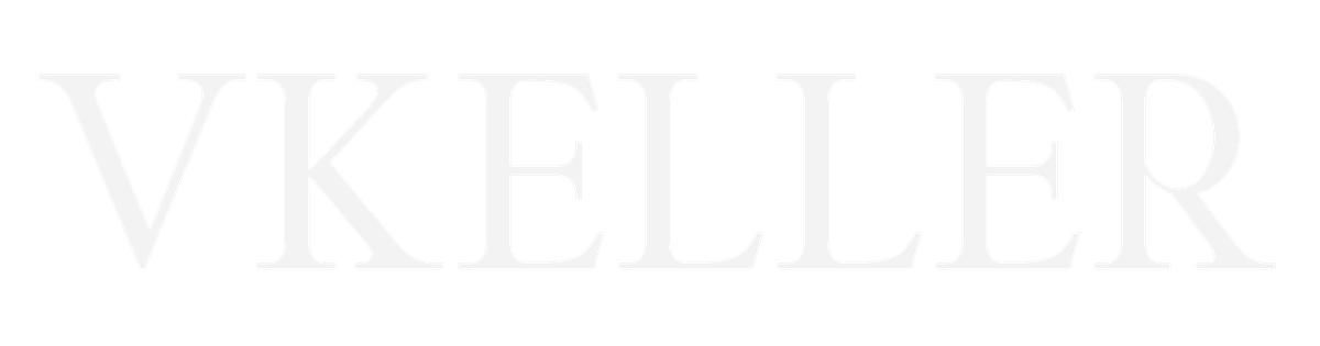 Logo of VKELLER with a blue color on a white background
