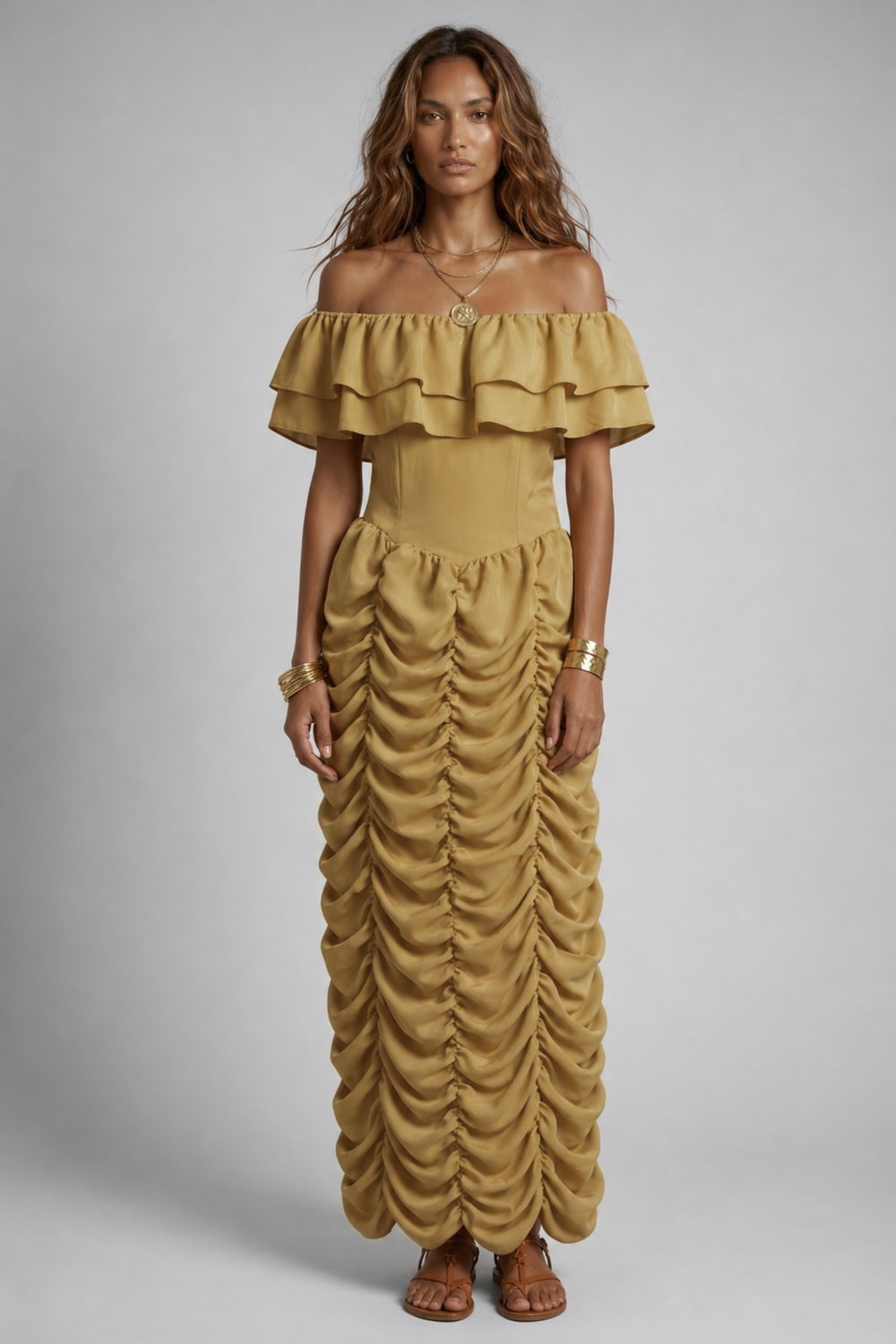 Ruth Maxi Dress Barley Silk