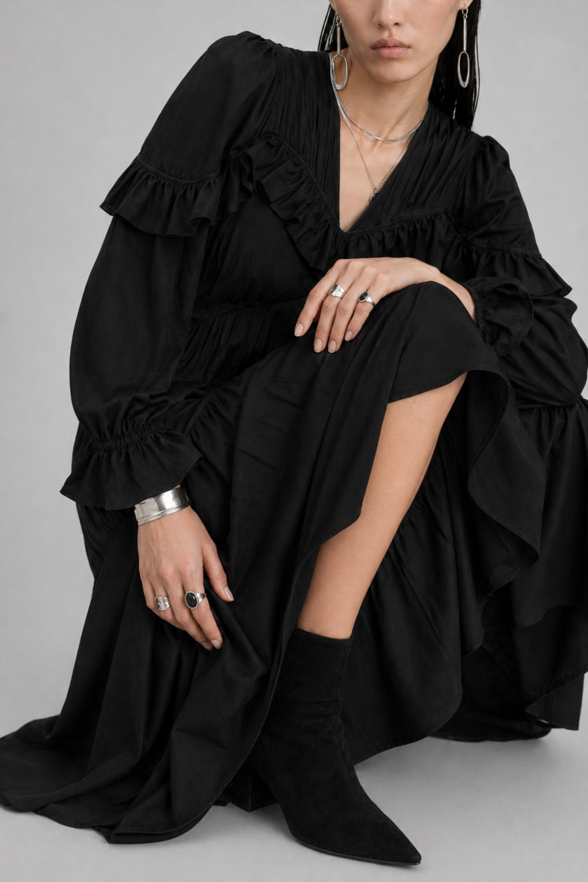 Samara Maxi dress Carbon Silk (Founder's Edition)